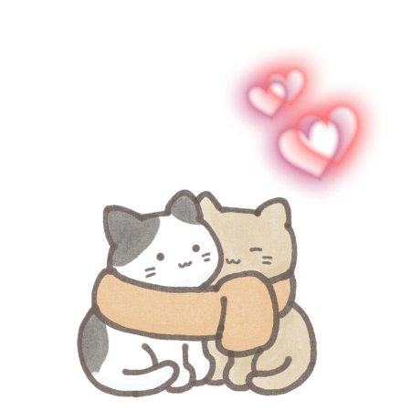 Котики обнимаются для срисовки