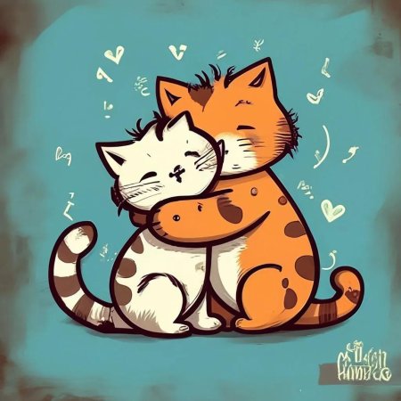 Влюбленные коты рисунки