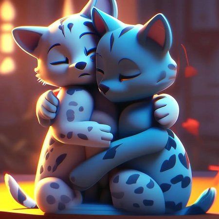 Котики обнимаются