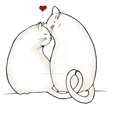 Котики обнимаются арт