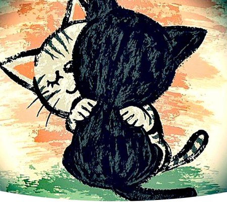 Котики обнимаются рисунок