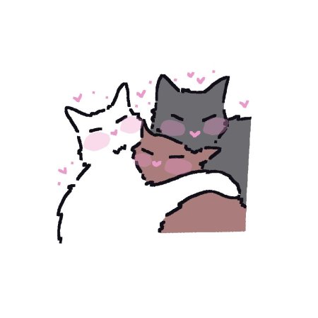 Котики обнимаются рисунок