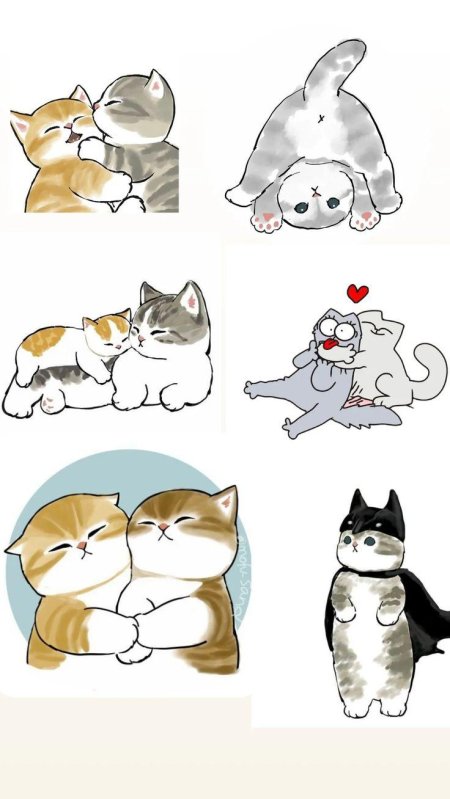 Обнимающиеся котики рисунок