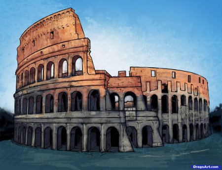 Колизей в риме карандашом