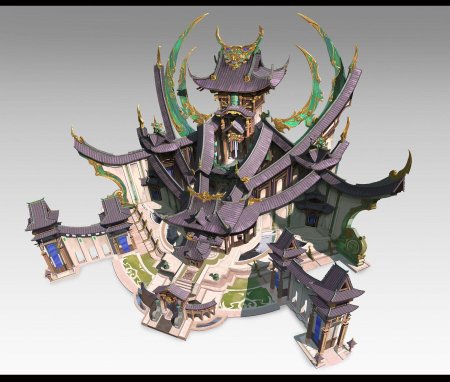 Concept art environment храм китай