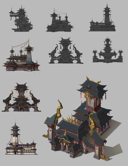 Концепт арт китай храм