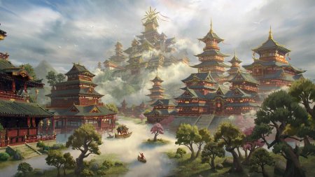 Древний китай арт императорский дворец