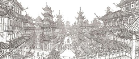 Японская архитектура рисунок