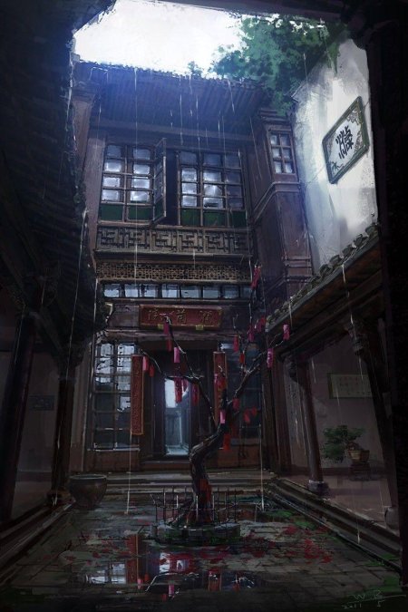 Fantasy chinese courtyard