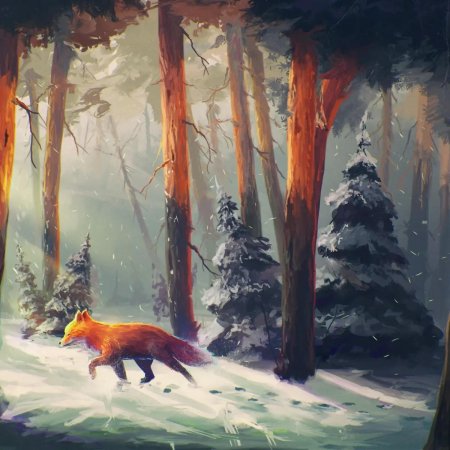 Лисы в лесу