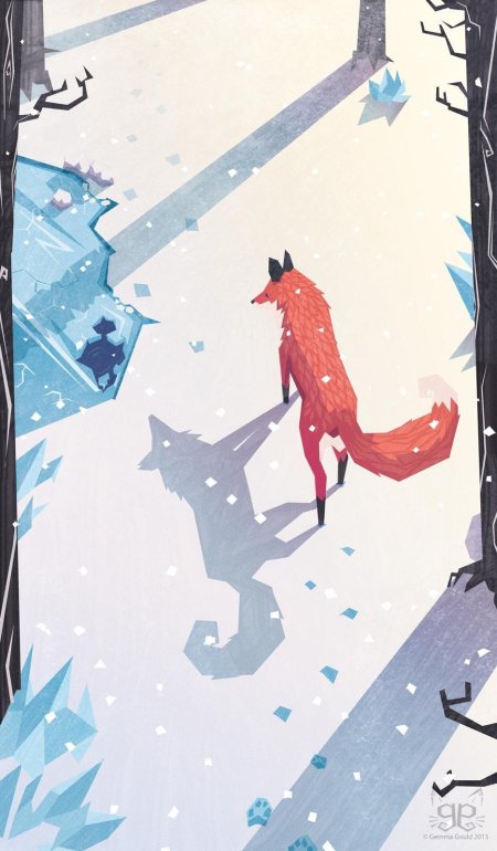 Лиса зима арт