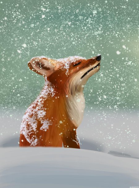 Лиса в снегу