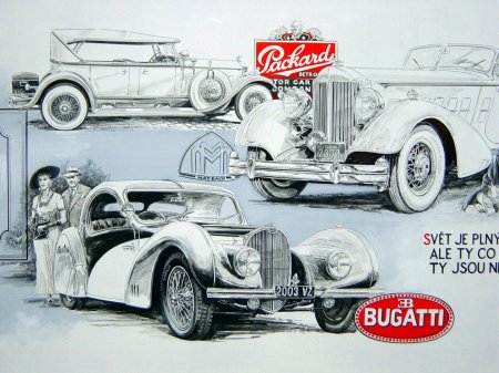 Рисунки ретро автомобилей художника вацлава западлика