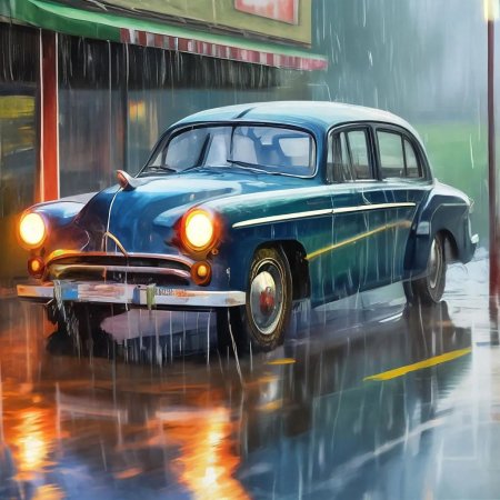 Машина под дождем