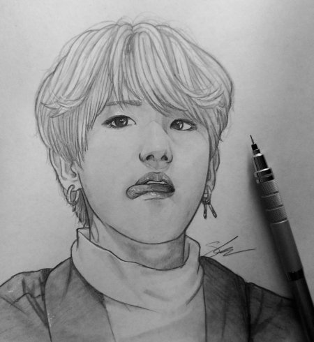 Хан джисон stray kids нарисованный