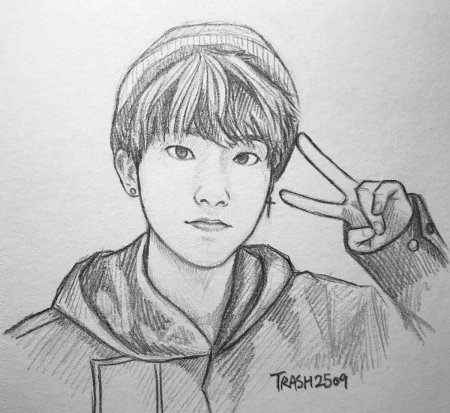 Хан джисон рисунок карандашом