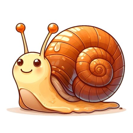 Улитка на прозрачном фоне