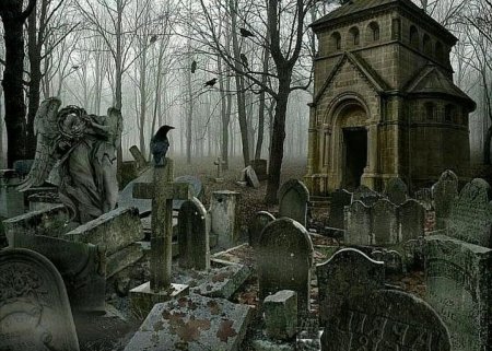 Кладбищенские статуи на кладбище готика
