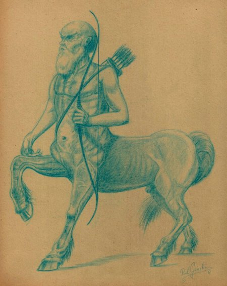 Кентавр хирон карандашом