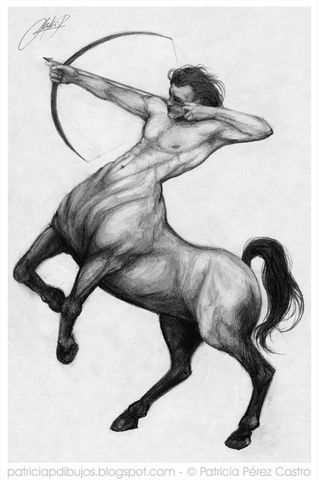 Кентавр хирон карандашом