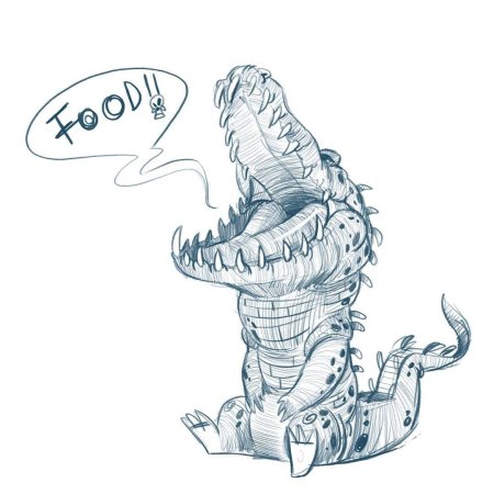 Крокодил тату эскиз