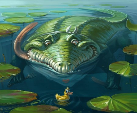 Крокодил иллюстрация