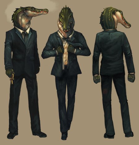 Крокодил в костюме