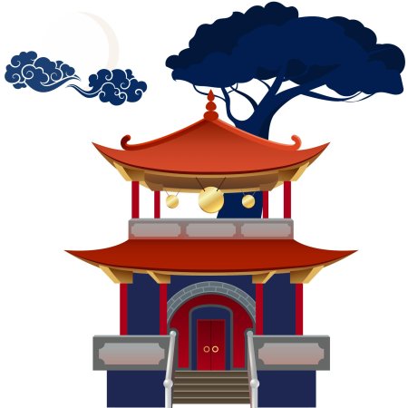 Буддийский храм в японии рисунок