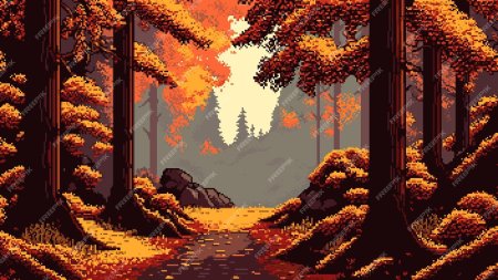 Пиксельный фон леса