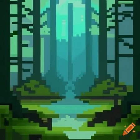 Пиксель арт лес