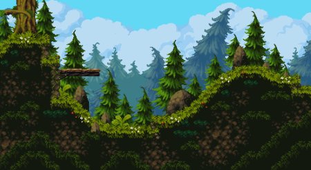 Лес пиксельный