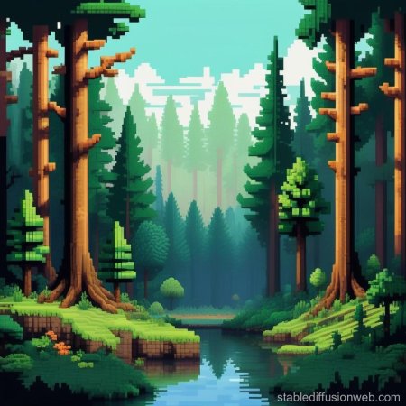 Pixel art forest