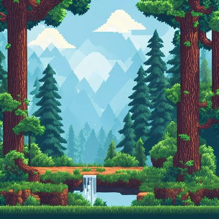 Pixel art forest