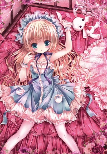 Аниме розовая девочка