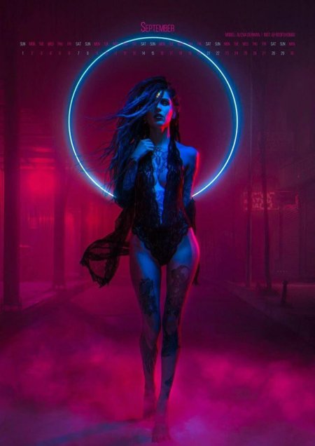 Девушка неон