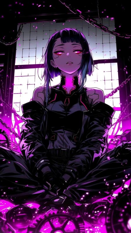 Аниме девушка киберпанк