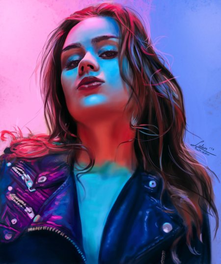 Портрет в неоновом стиле