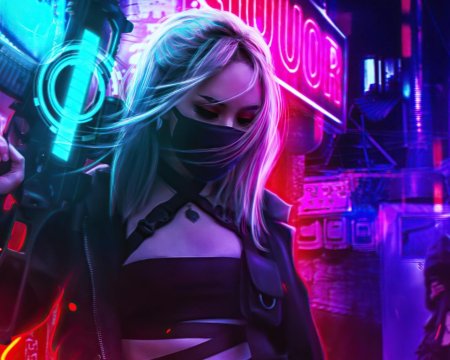 Неон девушка
