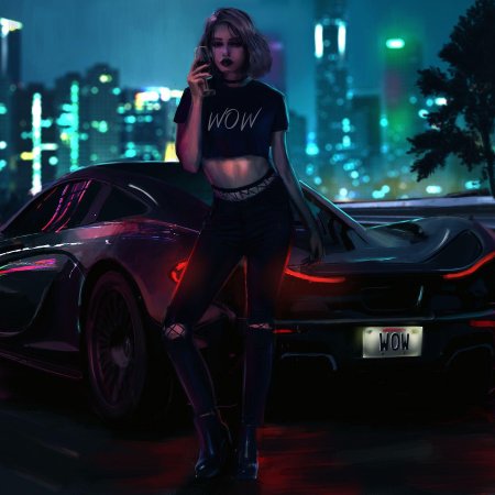 Девушка неон