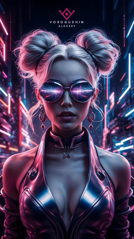 Девушка в стиле киберпанк