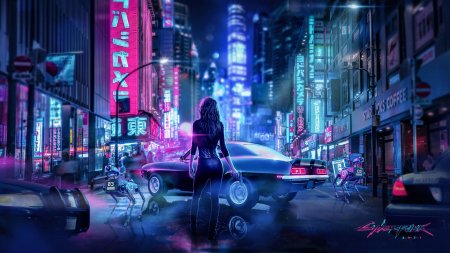 Город найт сити cyberpunk неон