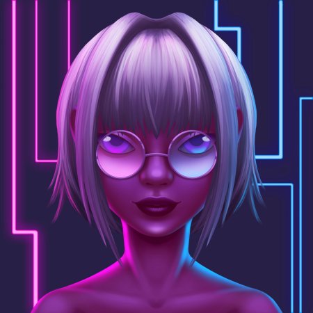 Девушка неон арт