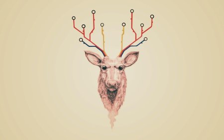 Олени рисунок