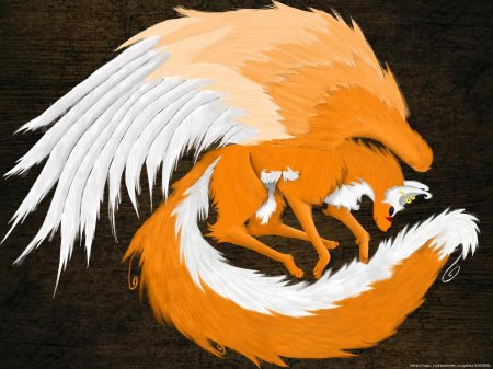 Лисы аниме с крыльями