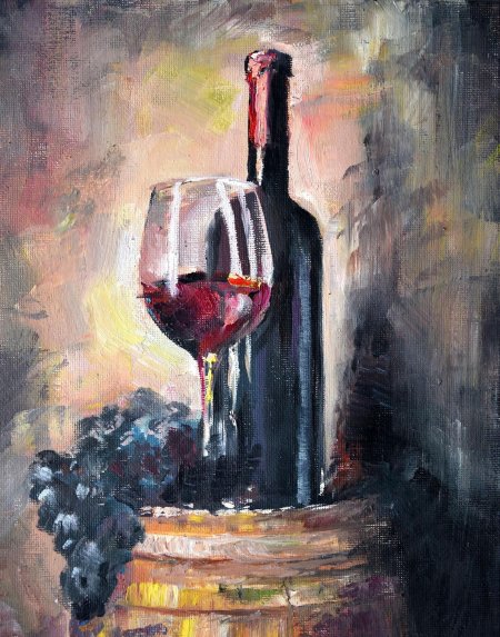 Виктор бауэр художник картина бокал вина