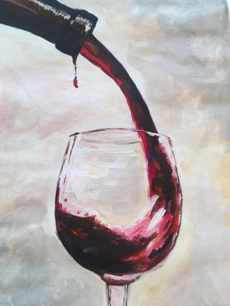 Вино рисунок акварелью