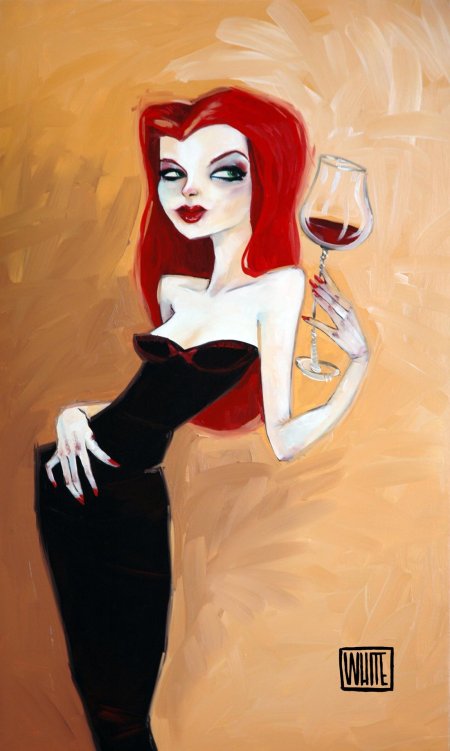 Девушка с бокалом вина