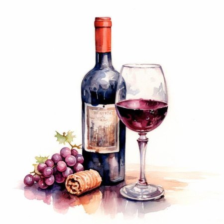 Вино акварель