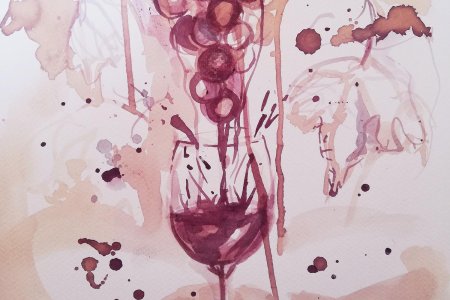 Вино акварель