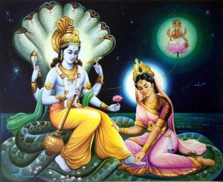 Бог вишну и богиня лакшми